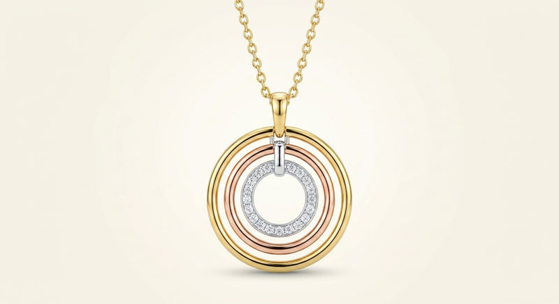 Cartier Mixed Gold and Diamond Trinity Necklace