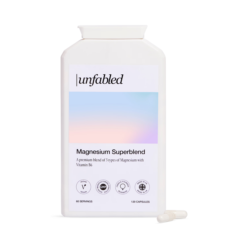 Unfabled Magnesium Superblend capsules 120s, imported from the UK