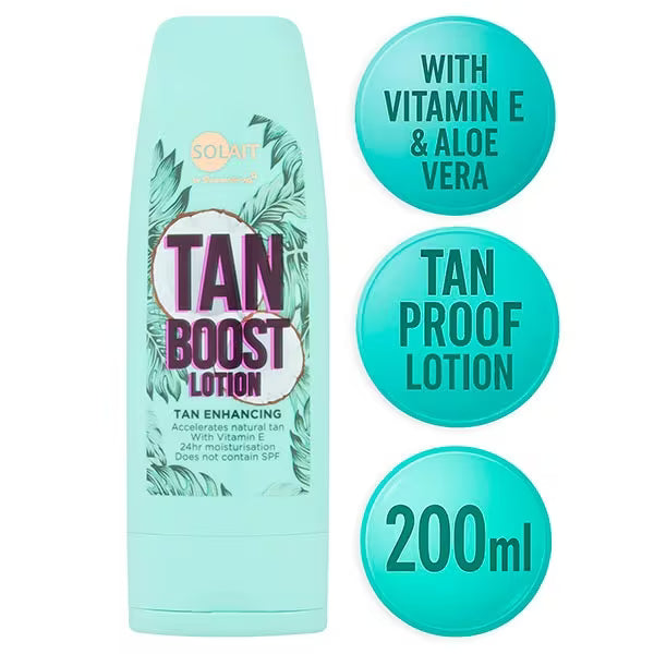Solait Tan Boost Lotion 200ml, imported from the UK