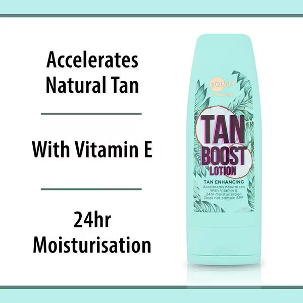 Solait Tan Boost Lotion 200ml, imported from the UK