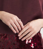 SHAY rose gold diamond east/west floating ring (British brand)