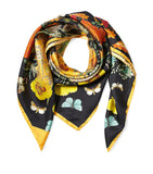 Aspinal of London silk botanical print scarf, UK version