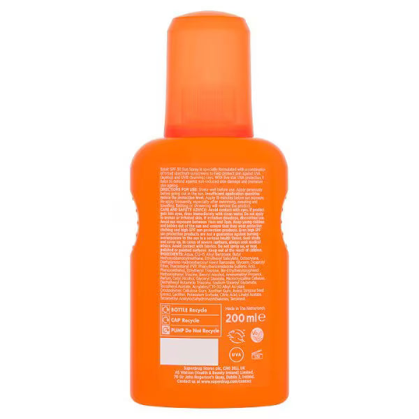 Solait Sun Spray SPF30 200 ml Plastic Bottle (British brand)