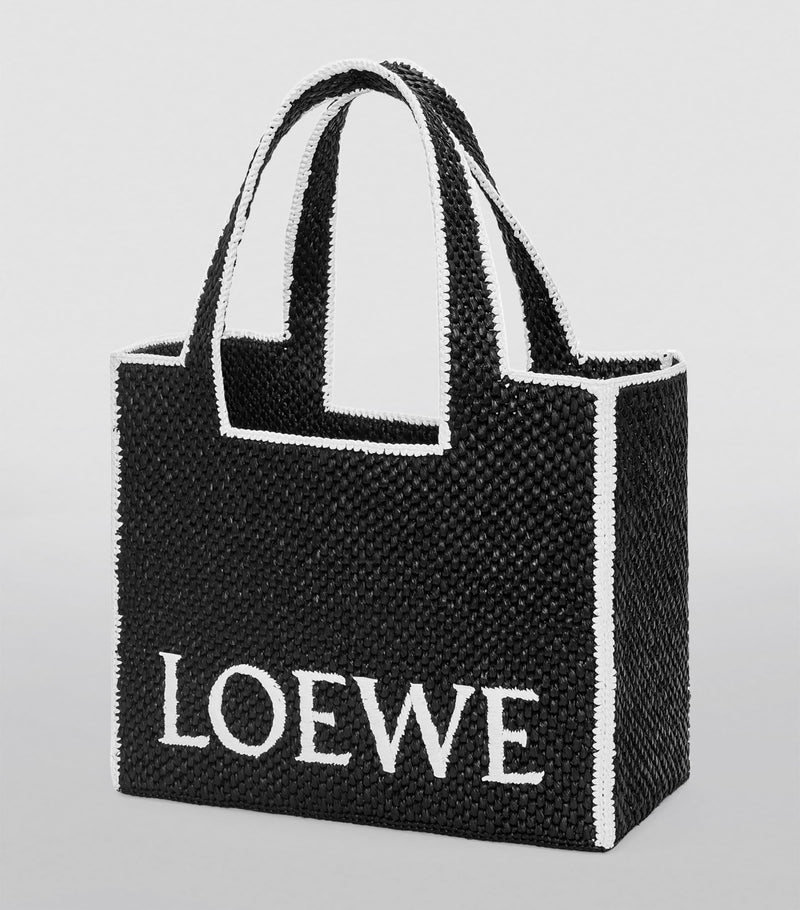 LOEWE Font woven raffia tote bag large (British brand)