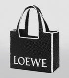 LOEWE Font woven raffia tote bag large (British brand)
