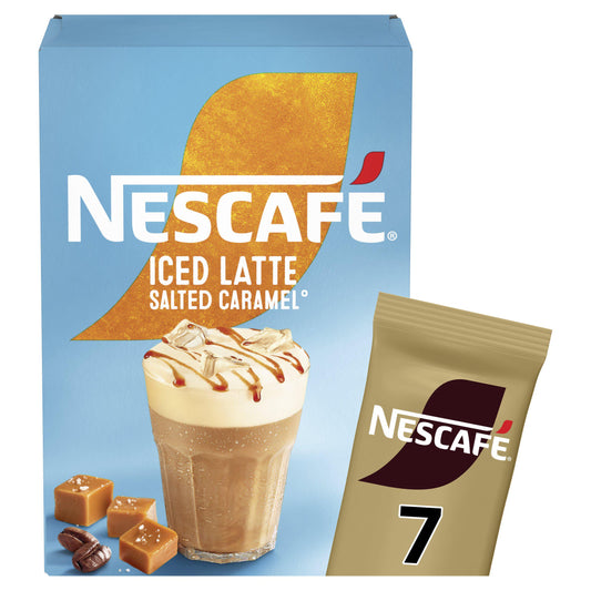 Nescafe Gold Iced Salted Caramel Latte Instant Coffee Sachets 7x14.5g GOODS Sainsburys   