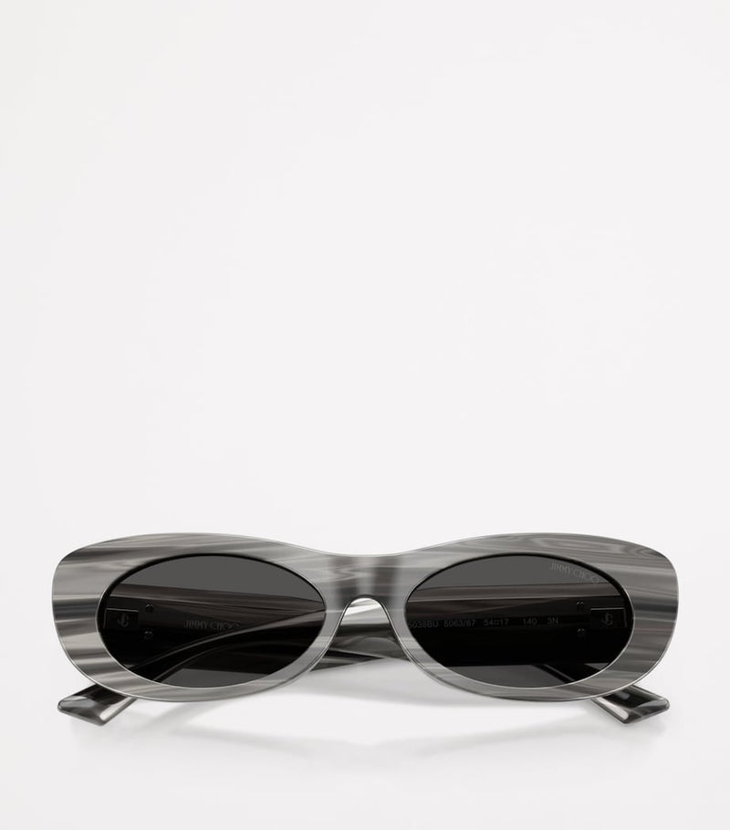 Jimmy Choo oval logo sunglasses grey acetate (British brand)