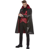 Smiffys devil costume Red & Black with cape and horns (British brand)
