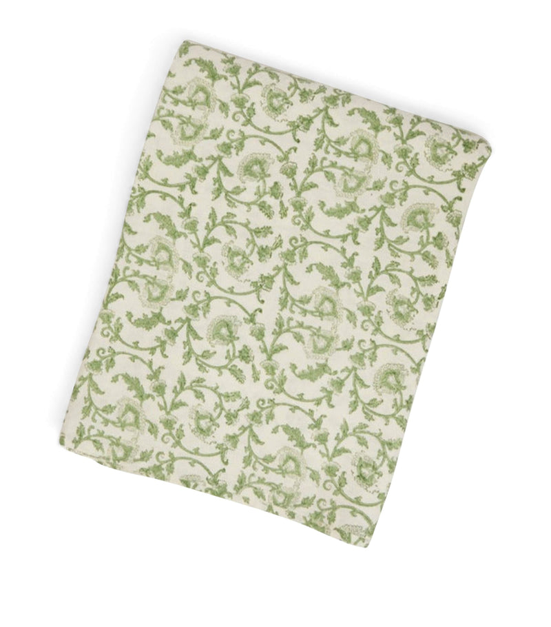Maison Margaux Green Vine tablecloth 150cm x 300cm, imported from the UK