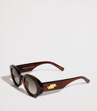 Le Specs oval sunglasses with khaki gradient lenses (British brand)