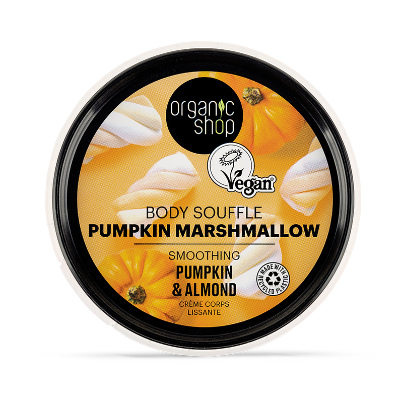 Organic Shop body souffle Pumpkin & Almond 250ml, imported from the UK