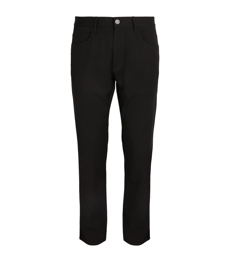 Slim-Fit Coloured Denim Biker Trousers with Multiple Zipped Pockets