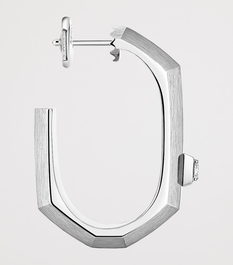 Messika Modernist small white gold diamond hoop earring 0.03ct, imported from the UK