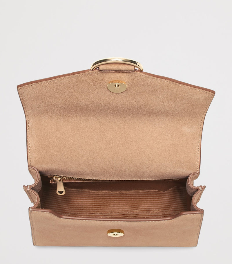Aspinal of London Mayfair midi suede bag - British product