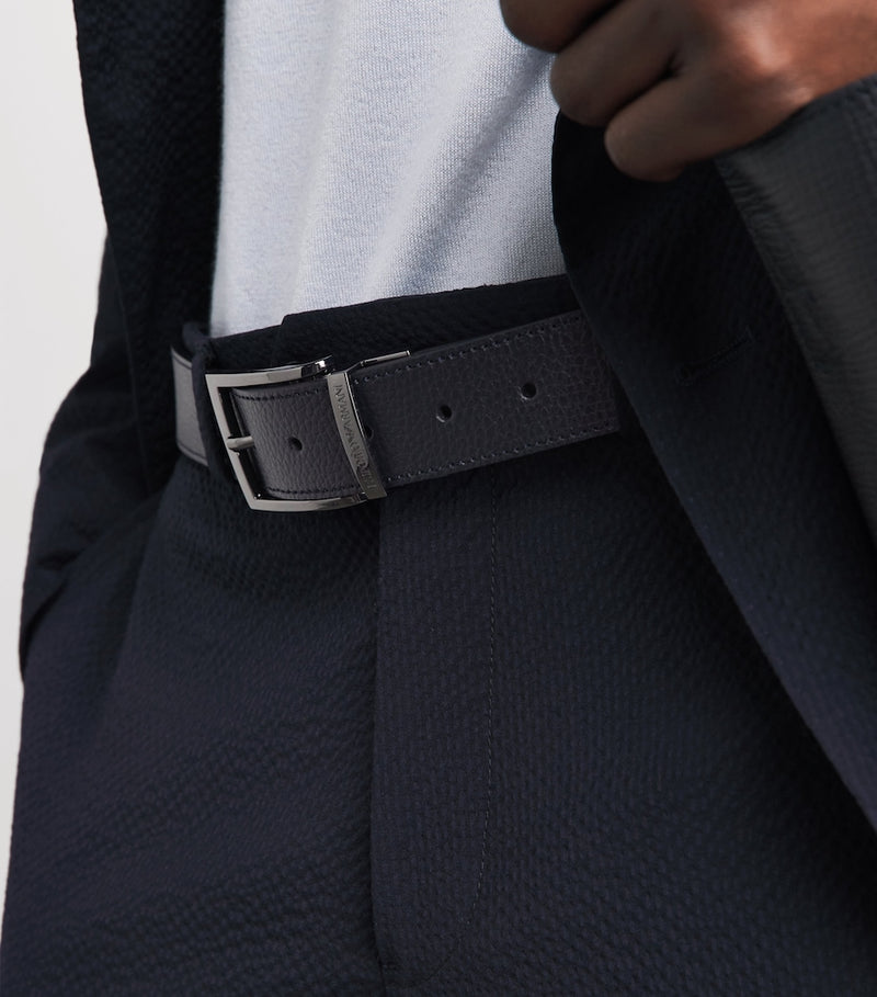 Emporio Armani grained leather belt (British brand)