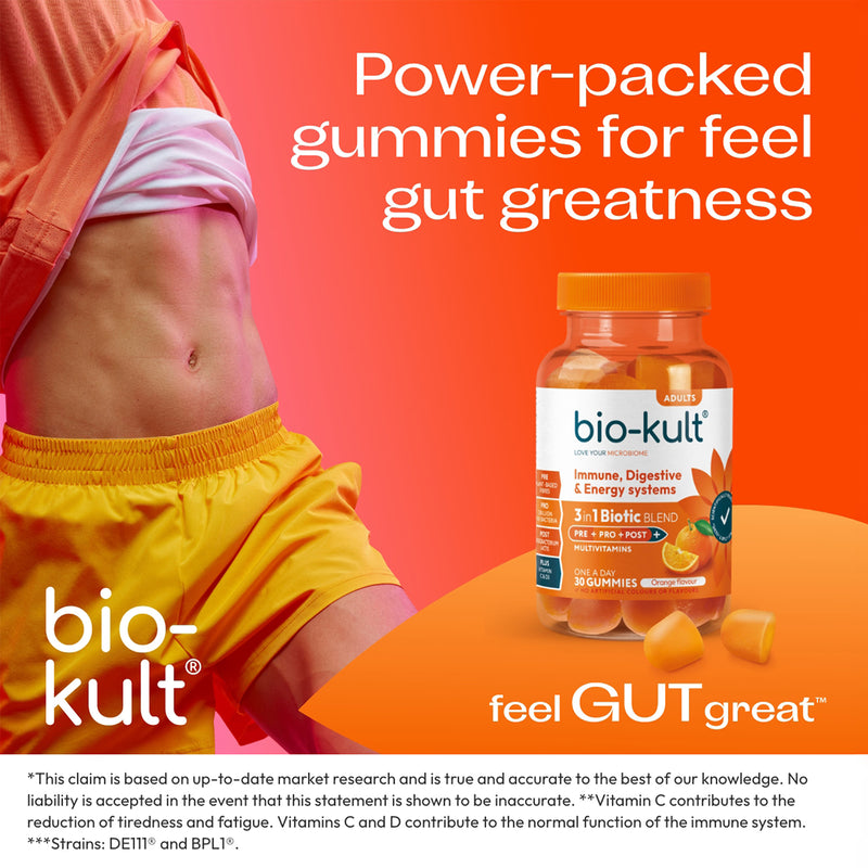 Bio-Kult 3-in-1 Biotic Blend Orange Flavoured Gummies 30 Pack - British product