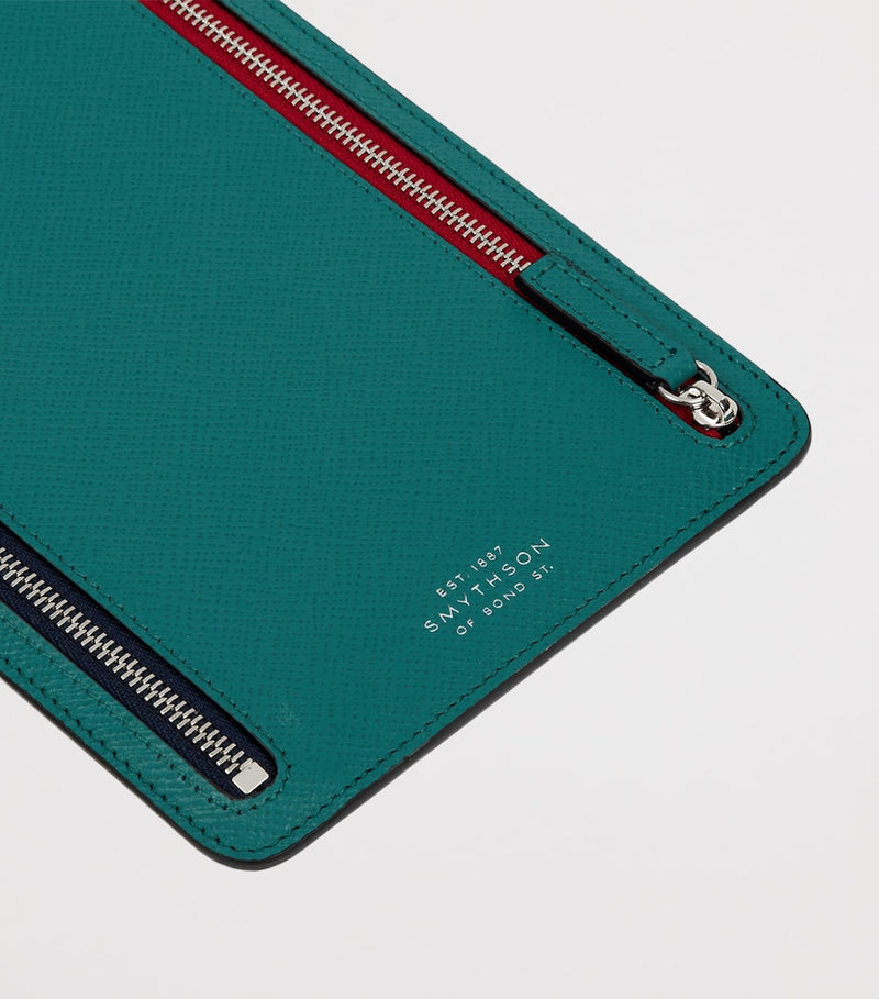 Smythson Panama Leather Multi-Zip Wallet (British brand)