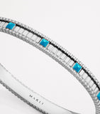 Marli New York LIFE bangle white gold diamond turquoise, imported from the UK