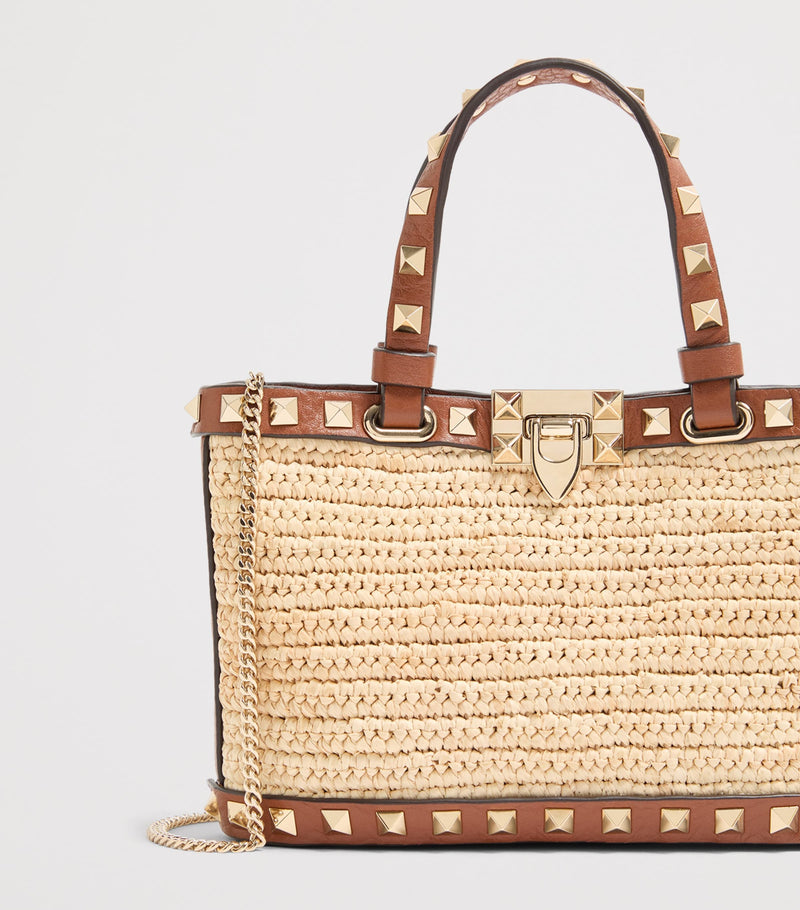 Valentino Garavani Mini Straw Rockstud handbag, imported from the UK
