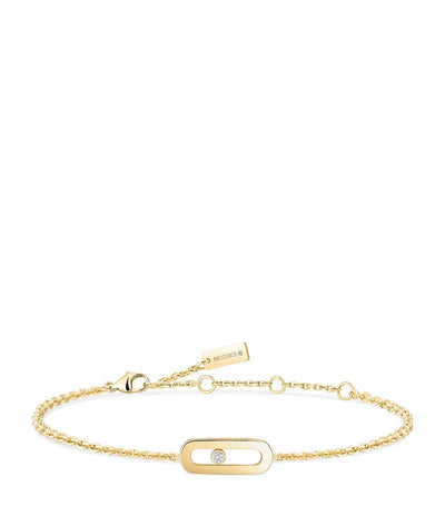Harrods Messika Move Uno Yellow Gold and Diamond Chain Bracelet (0.02ct)- Buy online at McGrocer