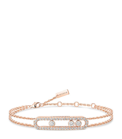 Harrods Messika Move Classique Rose Gold and Diamond Pavé Bracelet (0.65ct)- Buy online at McGrocer