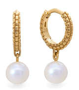 Harrods Monica Vinader Gold Vermeil and Pearl Heirloom Huggie Earrings- Buy online at McGrocer