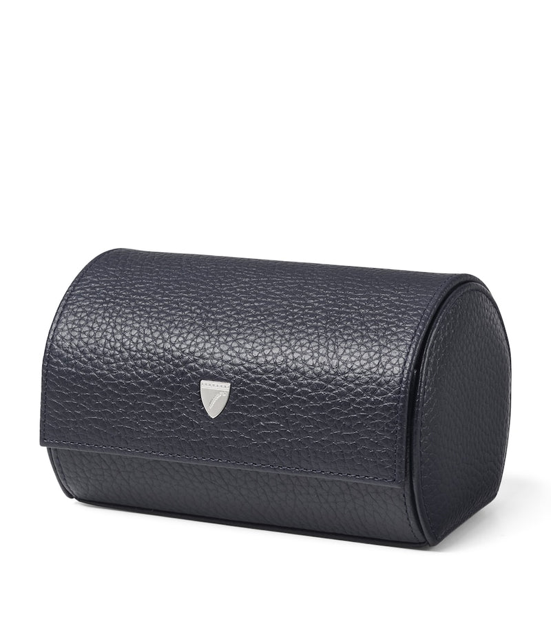Aspinal Of London grained leather double watch box - British product
