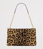 Saint Laurent Cassandre Envelope leopard pony hair chain wallet, imported from the UK