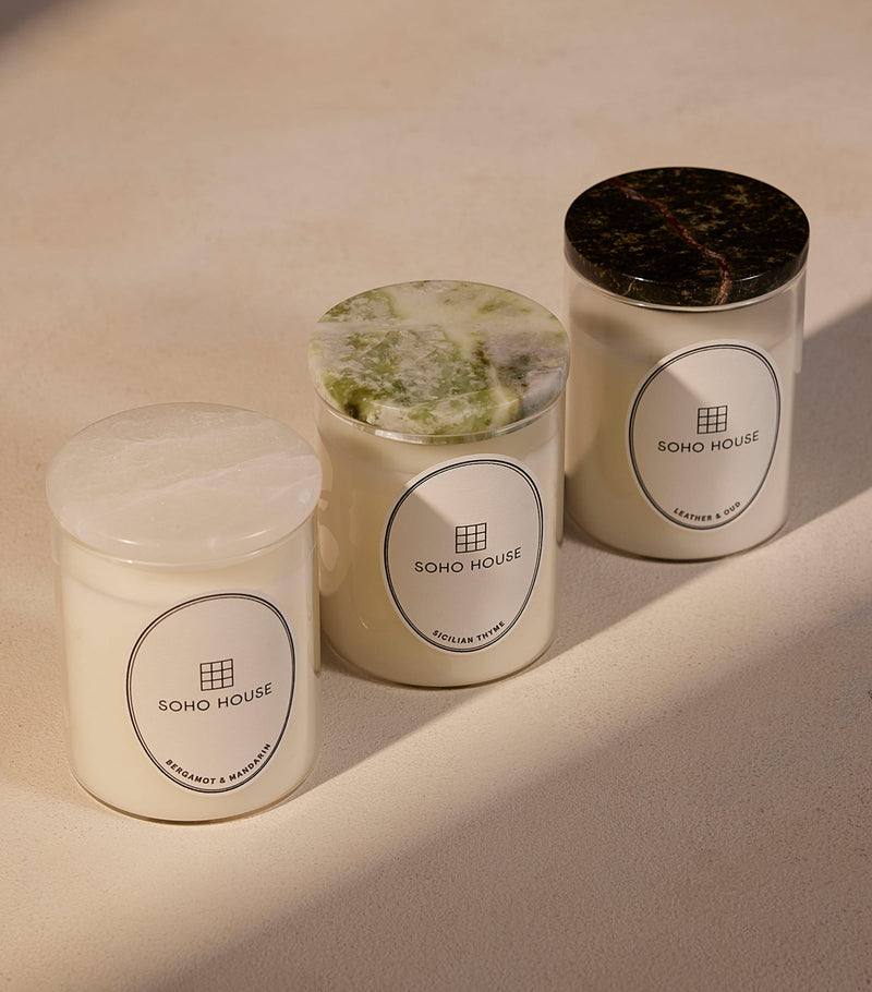 Soho Home Leather & Oud Candle 250g (British brand)