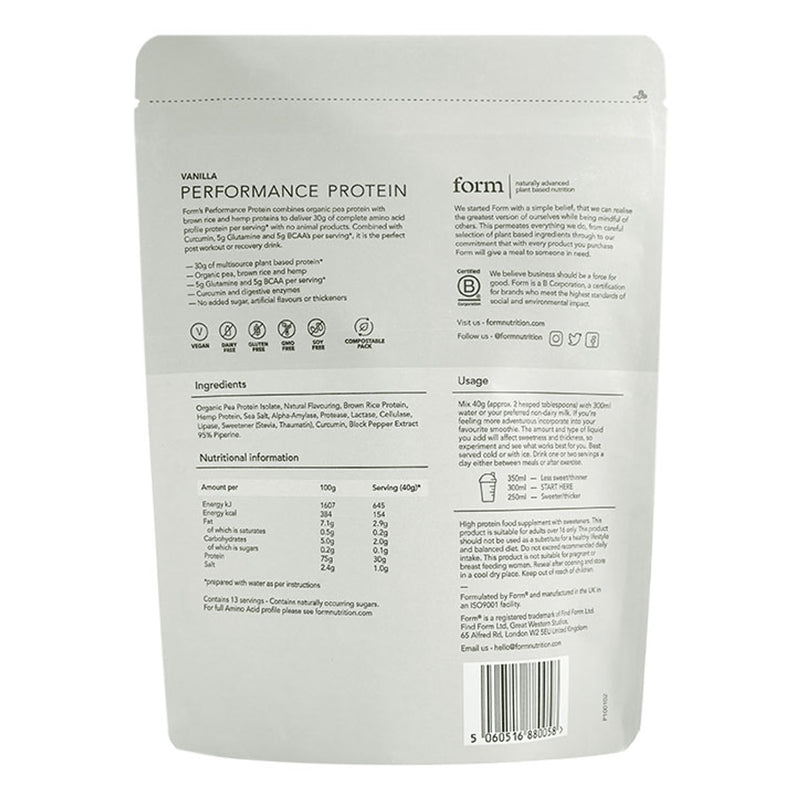 Form Nutrition vanilla protein powder 520g - British product