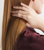 SHAY rose gold diamond east/west floating ring (British brand)