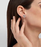 Bvlgari Fiorever white gold diamond stud earrings, imported from the UK