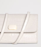 Jeffrey Levinson leather croc-embossed clutch bag, UK version