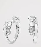 Bvlgari Serpenti Viper hoop earrings in white gold with diamonds, UK version