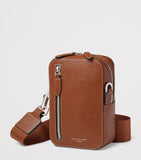 Aspinal of London leather Reporter North South cross-body bag, imported from the UK
