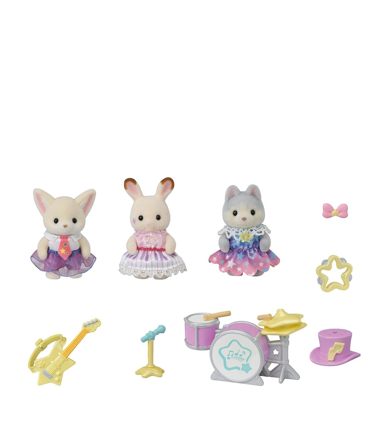 Sylvanian Families starry concert toy set with three babies and instruments, British brand