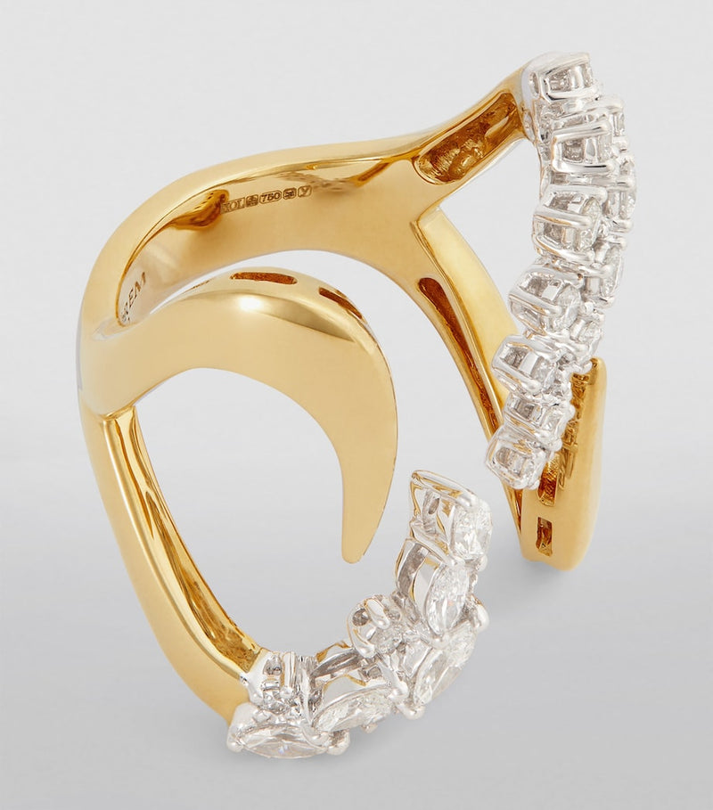 Yeprem Golden Strada stackable ring 18kt yellow gold diamonds (British brand)