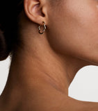 Astrid & Miyu gold-plated sterling silver cubic zirconia ripple hoop earrings, UK version