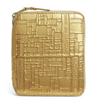 Comme Des Garçons gold embossed leather wallet, imported from the UK