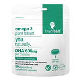 brain feed vegan DHA capsules 600mg 60 count, imported from the UK