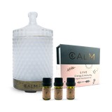 Holland & Barrett B Calm Aroma Diffuser with Live Calm Essential Oil Set, Eucalyptus, Lemon & Peppermint 5ml x3- Buy online at McGrocer