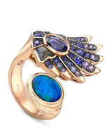Harrods Boodles Rose Gold Opal and Sapphire The Palace Collection Raven's Watch Gemini Ring- Buy online at McGrocer