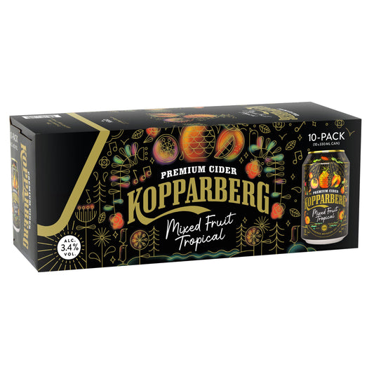 Kopparberg Premium Cider Mixed Fruit Tropical 10x330ml Bigger packs Sainsburys   