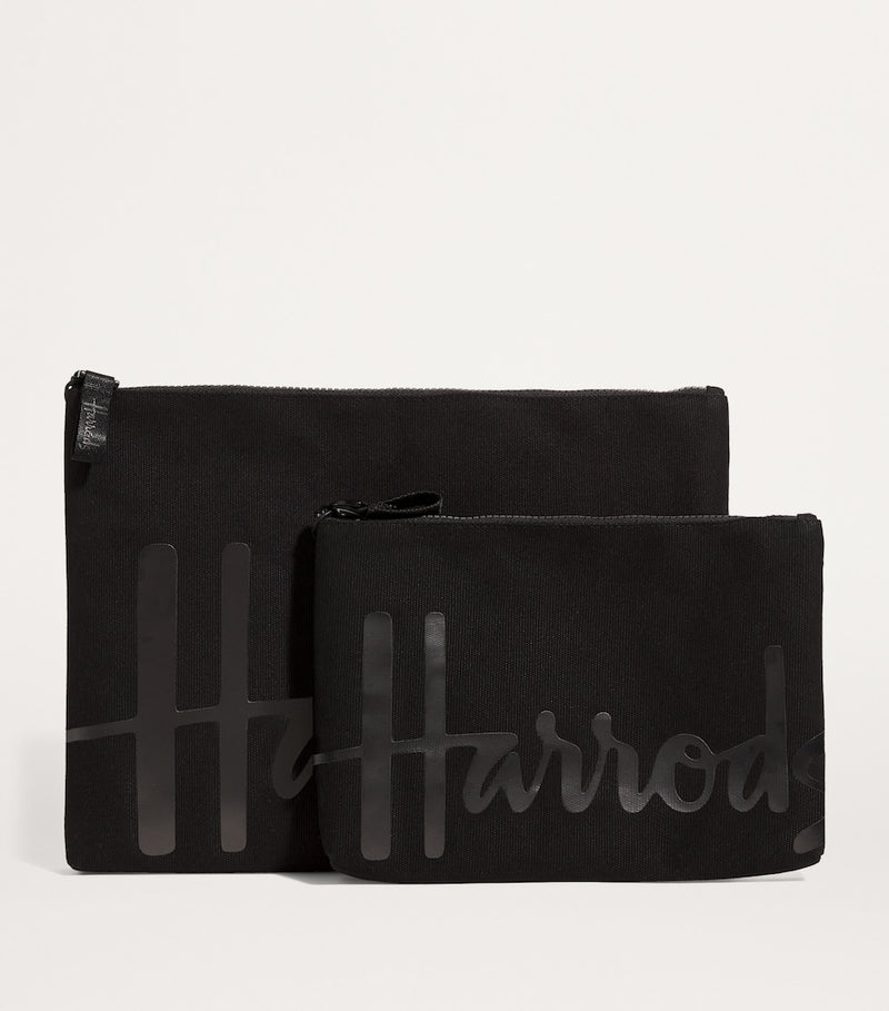 Harrods Medium Cotton Logo Pouch, UK version