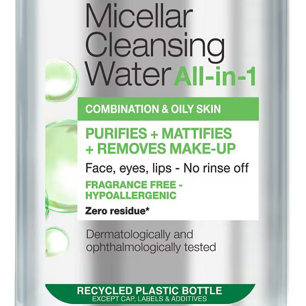 Garnier micellar water combination skin 400ml, UK version