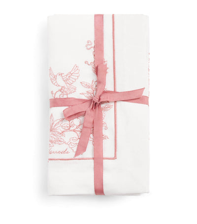 Harrods Harrods Set of 4 Cotton-Linen Embroidered Fabric Napkins- Buy online at McGrocer