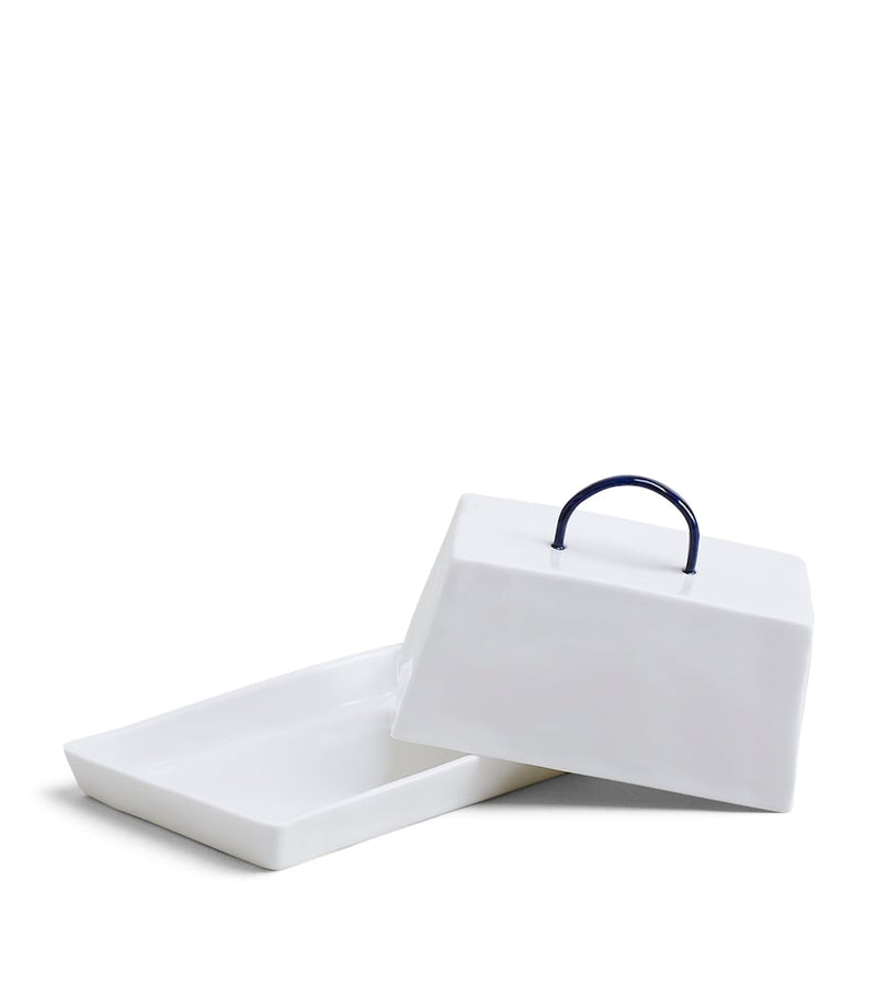 Feldspar fine bone china cobalt butter dish, UK version