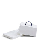 Feldspar fine bone china cobalt butter dish, UK version