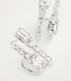 SHAY white gold diamond double stick stud earrings, imported from the UK