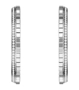 Harrods Chopard White Gold and Diamond Ice Cube Hoop Earrings- Buy online at McGrocer